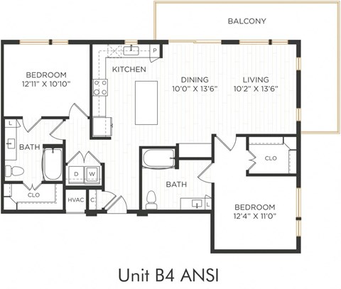 Astra Avery Ranch Apartments B4 ANSI Floor Plan